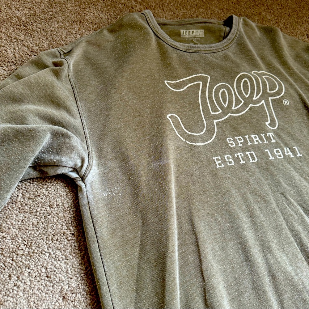 Jeep Crewneck sweatshirt - Olive/Tan Green Size L